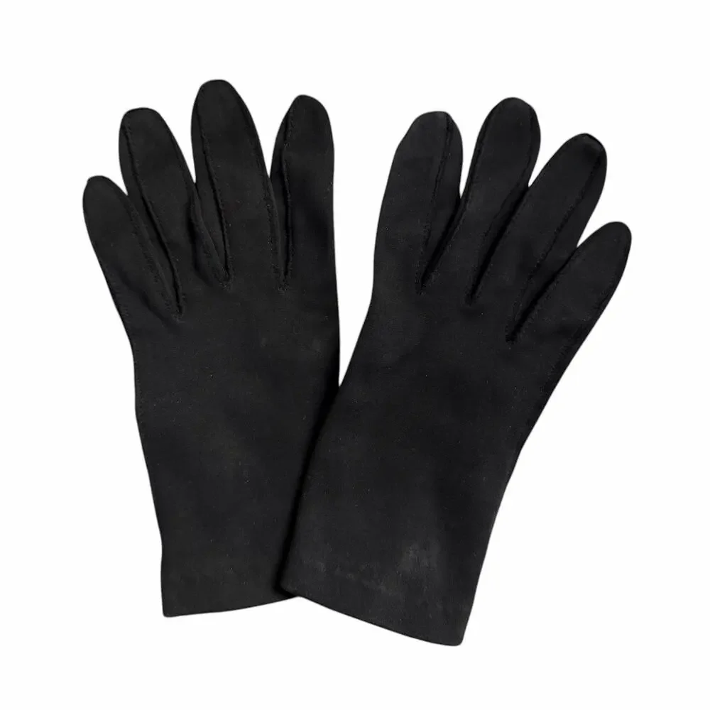 WPL Vintage Women’s Black Dress Gloves with Button Cuff Classic Size Medium